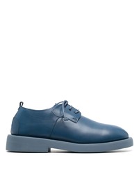 Blue Chunky Leather Derby Shoes