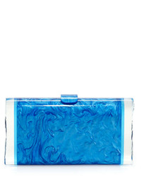 Edie Parker Lara Acrylic Ice Clutch Bag Blue