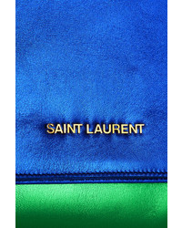 Saint Laurent Letters Metallic Leather Clutch