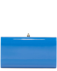 Valentino Rectangle Hard Shell Clutch Bag Blue