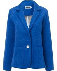 Etienne Deroeux Blue Wool Chloe Coat