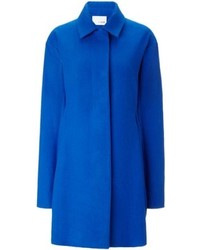 J Js Lee Cobalt Blue Wool Raw Seam Coat