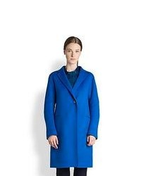 Jil Sander River One Button Cashmere Coat Bright Blue