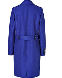 Burberry London Virgin Wool Inverness Coat In Bright Sapphire Blue