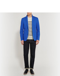 Marc by Marc Jacobs Blue Slim Fit Cotton Twill Suit Jacket