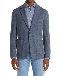 Canali Solid Cotton Blend Jersey Sport Coat In Blue At Nordstrom