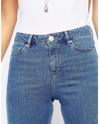 Asos Petite Ridley Skinny Jeans In Lilyanna Pretty Mid Stonewash