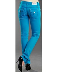 Rock Roll Cowgirl Tonal Stitch Colored Skinny Jeans Low Rise
