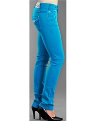 Rock Roll Cowgirl Tonal Stitch Colored Skinny Jeans Low Rise