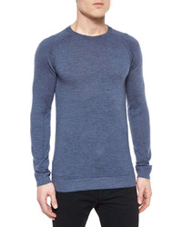 Helmut Lang Basic Long Sleeve Crewneck Shirt Blue
