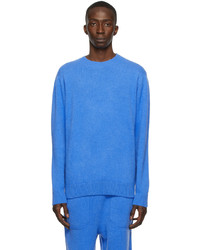 The Elder Statesman Blue Cashmere Simple Sweater