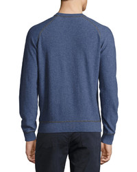 Luciano Barbera Cashmere Crewneck Sweater Blue
