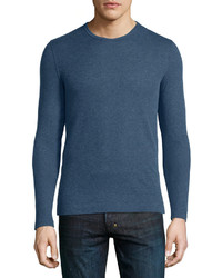 Majestic Cottoncashmere Long Sleeve Crewneck Sweater Blue