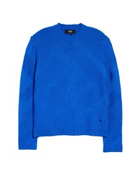 Fendi Ff Logo Tonal Jacquard Wool Sweater