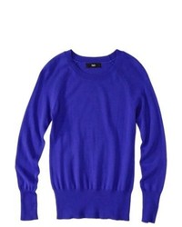 Mossimo Petites Long Sleeve Crew Neck Pullover Sweater Blue Xxlp