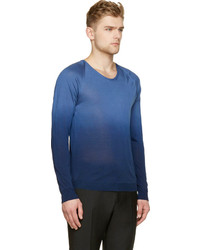 Burberry Prorsum Blue Gradient Silk Knit Sweater
