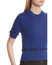 3.1 Phillip Lim Puffy Cable Merino Wool Blend Sweater