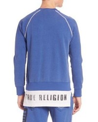 True Religion Raw Edge Pullover Raglan Sweatshirt