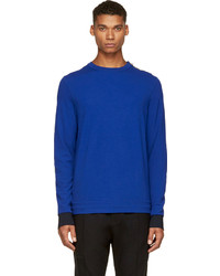 Oamc Royal Blue Black Interlock Sweatshirt