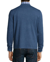 Neiman Marcus Superfine Cashmere Crewneck Sweater Blue