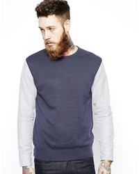 YMC Sweater With Shirting Sleeves