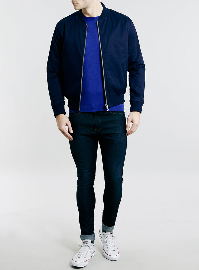 Topman Cobalt Blue Crew Neck Sweater, $30 | Topman | Lookastic.com