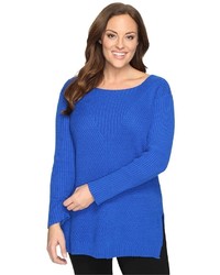 Vince Camuto Specialty Size Plus Size Long Sleeve Ribbed V Textured Sweater Sweater