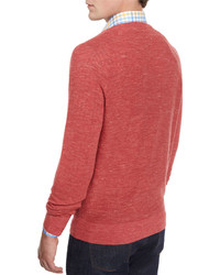 Neiman Marcus Wool Linen Athletic Sweater