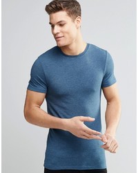 Asos Brand Extreme Muscle T Shirt With Crew Neck In Blue