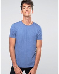 Asos T Shirt With Crew Neck In Blue Marl