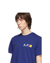 A.P.C. Blue Carhartt Wip Edition Fire T Shirt