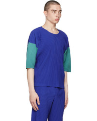 Homme Plissé Issey Miyake Blue Green Block T Shirt