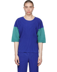 Homme Plissé Issey Miyake Blue Green Block T Shirt