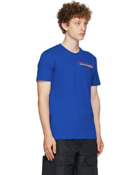Alexander McQueen Blue Selvedge Logo Tape T Shirt