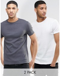 Asos Brand Extreme Muscle T Shirt In Rib 2 Pack Save 19%