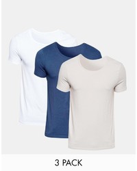 Asos Brand Muscle T Shirt With Scoop Neck 3 Pack Save 17%