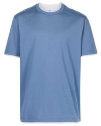 Brunello Cucinelli Contrasting Trim Cotton T Shirt