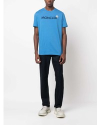 Moncler Flocked Logo Cotton T Shirt