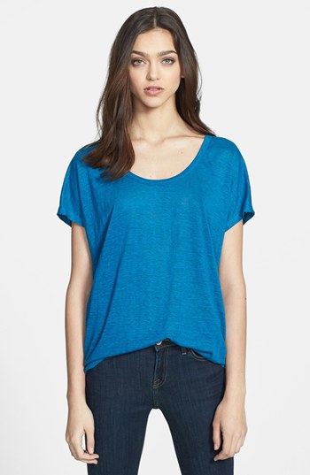 Joie Maddie Linen Tee Nineties Blue Medium, $118 | Nordstrom | Lookastic