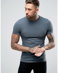 Asos Muscle Fit Crew Neck T Shirt In Blue