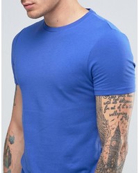 Asos Muscle T Shirt With Crew Neck In Blue