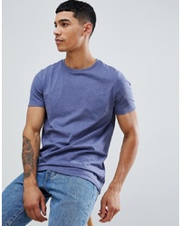 ASOS DESIGN Organic T Shirt With Crew Neck In Blue Indigo Marl