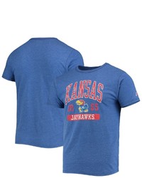 LEAGUE COLLEGIATE WEA R Heathered Royal Kansas Jayhawks Volume Up Victory Falls Tri Blend T Shirt In Heather Royal At Nordstrom