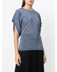 Circus Hotel Ruched Glitter T Shirt