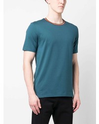 Paul Smith Stripe Collar Organic Cotton T Shirt