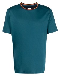 Paul Smith Stripe Collar Organic Cotton T Shirt