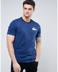 lacoste live T Shirt With Large Croc In Blue