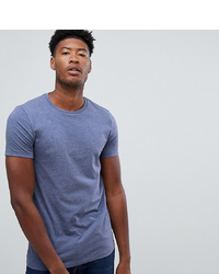 ASOS DESIGN Tall Organic T Shirt With Crew Neck In Blue Indigo Marl