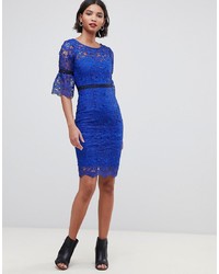Blue Crochet Bodycon Dress