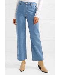 Eckhaus Latta Cropped High Rise Wide Leg Jeans